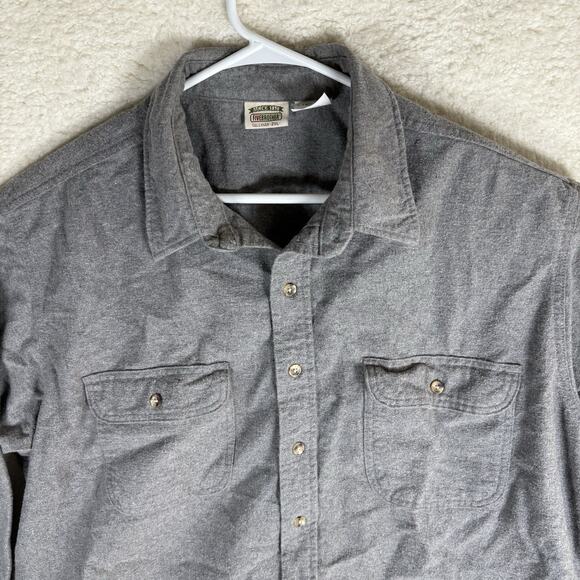 Five Brother Chamois Shirt Mens 2XLT Tall Gray Flannel Shacket Front Pockets - Picture 2 of 13